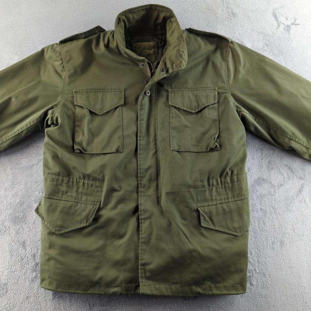 Vintage US Military M-65 Field Jacket Mens Large OG-107 Cold Weather Coat Liner